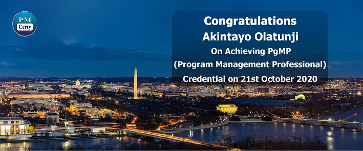 Congratulations Akintayo on Achieving PgMP..!